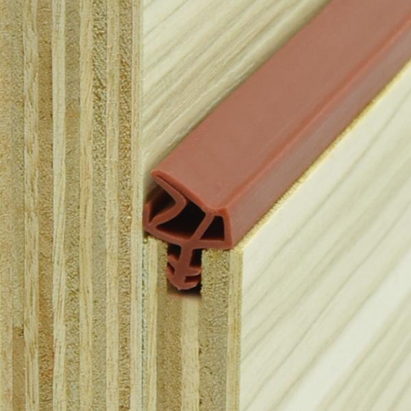 TPE Rubber Wooden Door Seal Strip Double Hole Irregular Shape With Folding Side
