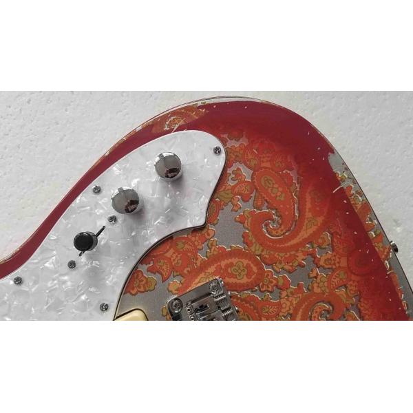 Custom Flower Power F-Holes Tele Electric Guitar