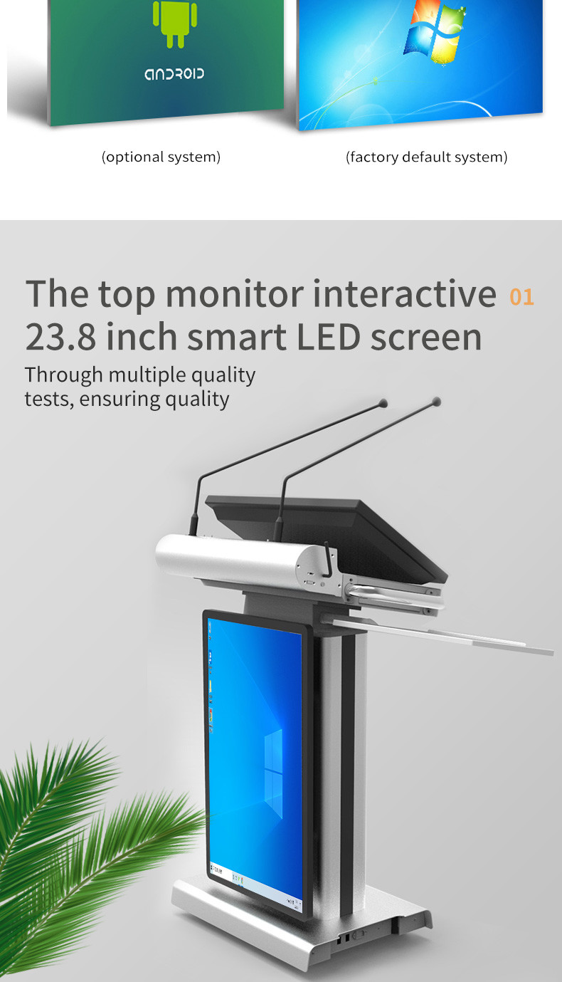 Portable Auditorium Podium , LCD Digital Display Lectern For Conference System
