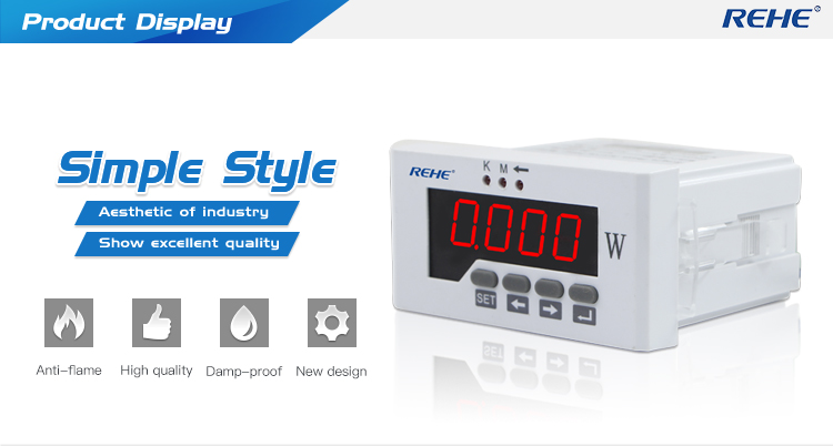48*96mm Digital LED display single phase att meter ith 9999