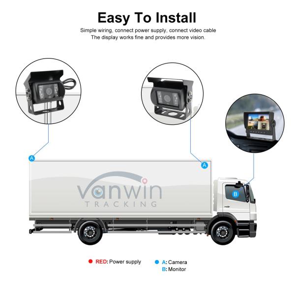 Truck And Bus Reversing Assist Device IP69K Waterproof Rear Monitoring Camera