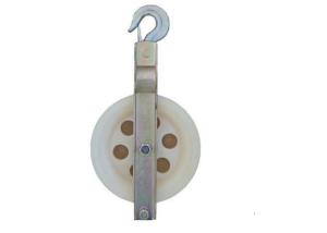 China Light Weight 10KN Nylon Single Sheave Stringing Block, Hook And Clevis Style on sale