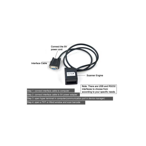 Small Fixed Mount QR Code Barcode Scanner Module LV1000R For 1D 2D Code Reader