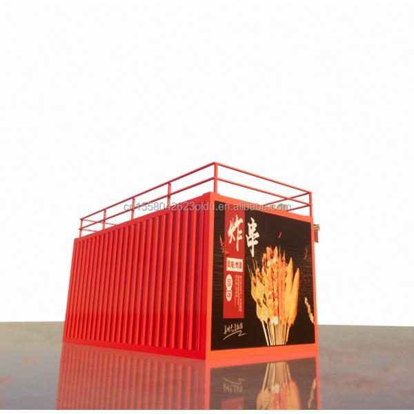 20ft Wooden Studio Flat Package Container Mobile Bar for Wall 50/75/100mm Wave Sandwich Panel and Convenient Transport