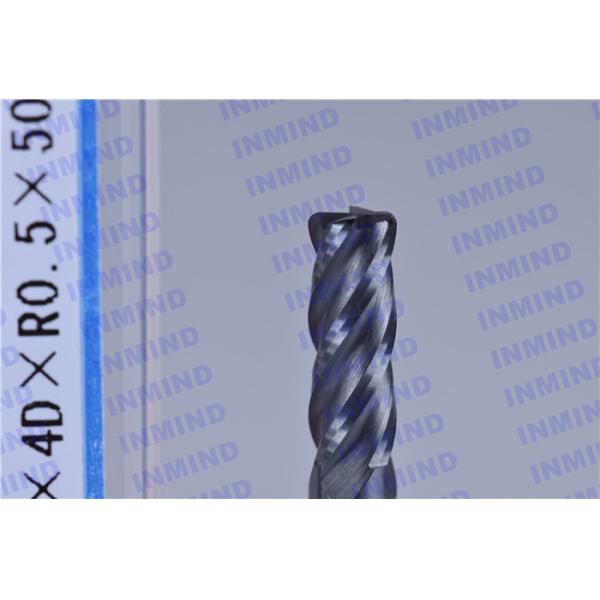 6 mm Diameter 4 Flute Corner Radius End Mill HRC55 0.5UM Grain Size