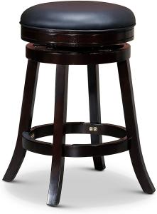 China Black Padded Counter Stools Indoor Living Creede Backless Swivel Stool Leather Seat on sale