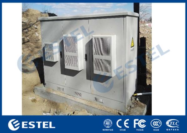 Quality Air Conditioner Cooling System Outdoor Telecom Cabinet Including Battery Layers / Rack Rails for sale