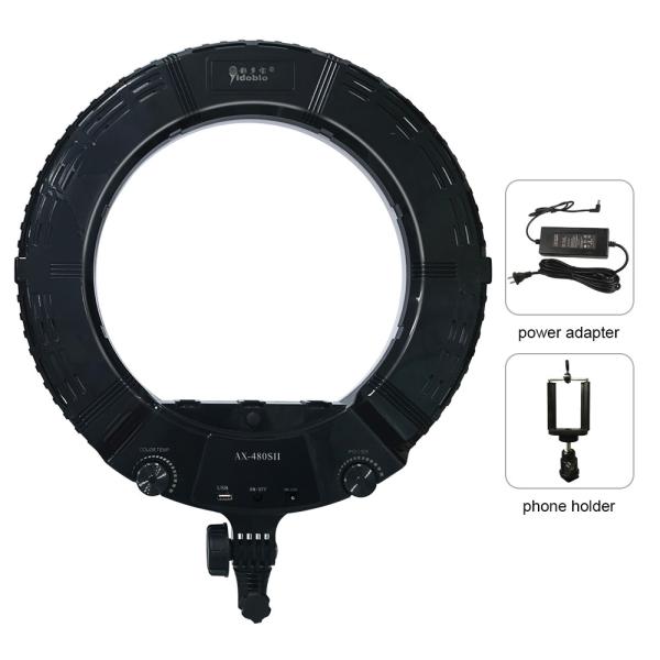 Factory supplying 48w bi color with small phone holder photography photo studio 18 Inch LED Ring Light
