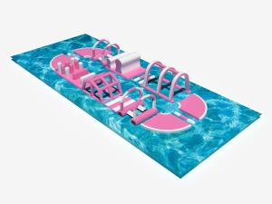 China Pink Inflatable Water Obstacle Course Outdoor Park For Summer on sale