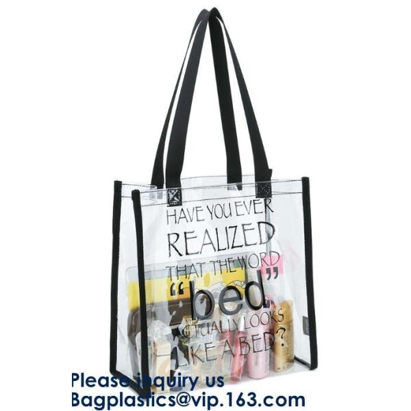 Clear PVC Bag With Zipper Interior Pouch And Detachable Shoulder Strap,Cosmetic Tote Bags With Zipper Closure, bagease