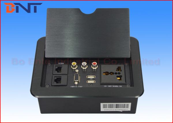 Quality Multi Functional Manual Flip Up Outlet , Hidden Desk Mounted Power Sockets for sale
