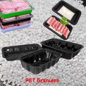 China Pre Made Frozen Food Trays Recycled PET Granules Resin Raw Material on sale