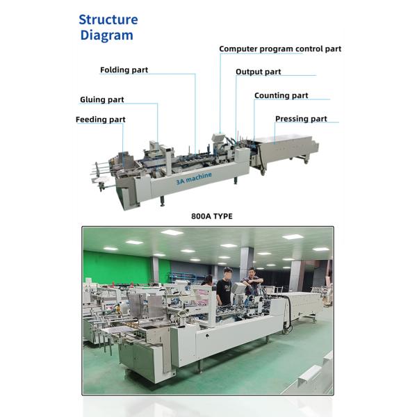 CQT 800 Cardboard/Corrugated Straight Line Box Automatic Box Folder Gluer Machine