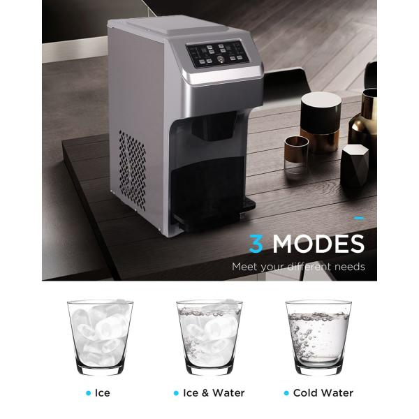 Ice Maker 35kg Countertop Water Dispensers Automatic Bullet Nugget Ice Block Making Machines for Business Commercial Home
