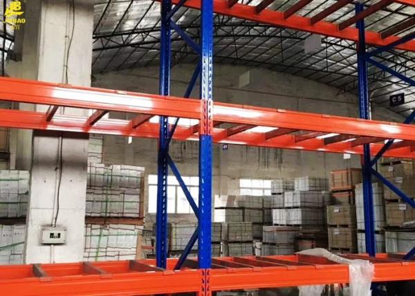 Quality Narrow Aisle Warehouse Pallet Racking Of Blue Colour Columns With Customized Sizes for sale