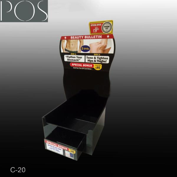 Quality Plastic black Acrylic counter top display box on the table for sale
