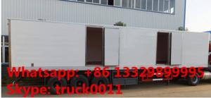 China 3 axles 45ft refrigerated van trailer for sale, factory sale refrigerator van body trailer, 45tons cold room semitrailer on sale
