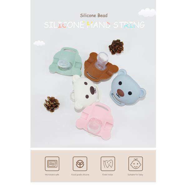 Food Grade Silicone Baby Pacifier Chain With Cute Animal panda Shape