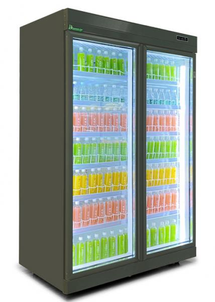Quality 5 Layers Commercial Beverage Refrigerator Glass Door Upright Cooler For Retail Store for sale