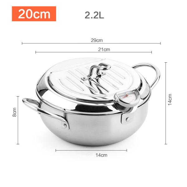 Custom Deep Frying Pots Restaurant Kitchen Fryer Pot Round Body Designed