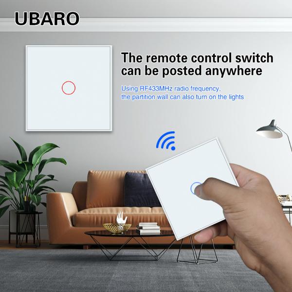 Quality 1 Gang Wireless Remote Switch 433rf Wall Control Wifi Wall Switch Live Wire Control With Led Indicator for sale