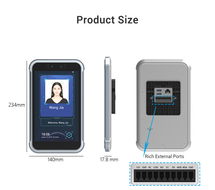 Yecon Face Recognition Biometric Machine , Contactless Access Control For Industrial Park
