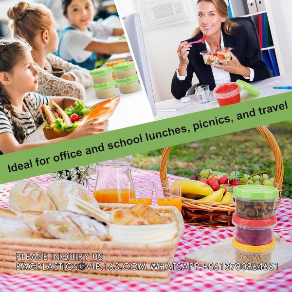 Plastic Deli Containers With Lids, Slime, Soup, Meal Prep Containers Stackable Leakproof Microwave Dish