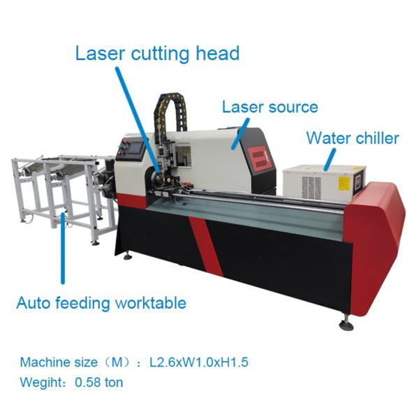 Water Cooling CNC 1070nm Fiber Laser Cutter For Stainless Steel Tube