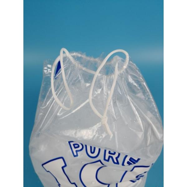 Clear plastic 8Lb Drawstring biodegradable ice bags Custom Printed