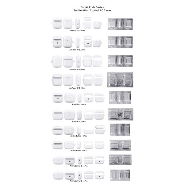 Custom PC Coated 3D Sublimation Airpods Pro Case For Heat Transfer