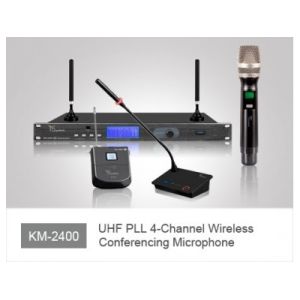 Wholesale UHF PLL 4 Channel Wireless Conferencing Microphone Handheld KM-2400 from china suppliers