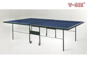 China Recreation Folding Table Tennis Table Leg Round Tube With Bats Container on sale