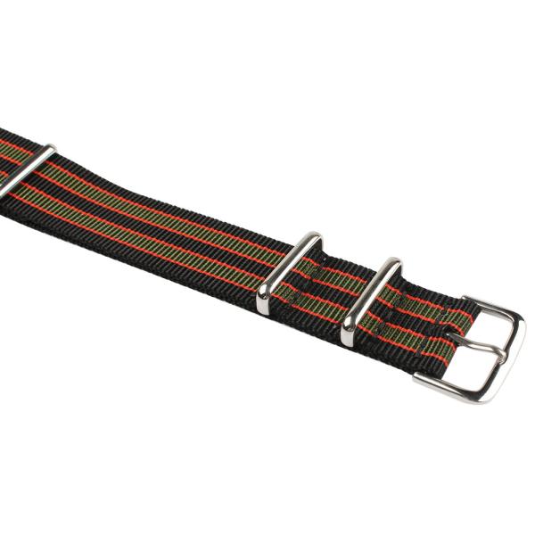 26mm Stripe Nylon Strap Watch Bands Colorful Polished Buckle