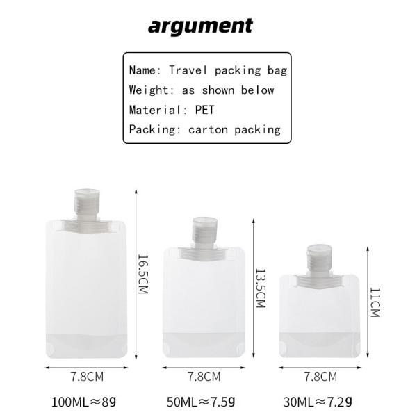 Spout 30ML 50ML 100ML Spouted Stand Up Pouch Matte Cosmetic Lotion Makeup Remover Refill Spray Nozzle Pump