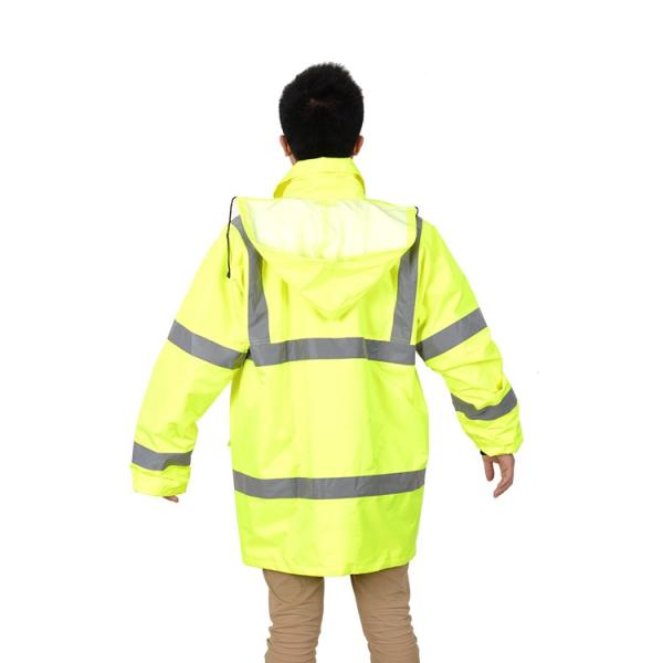 RC104 HIVIs 150D-600D Oxford Fabric PU/PVC Coated Winter Coat S-XXXL Fluorecent Yellow