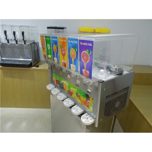 Fast Cooling Six Tank Juice Dispenser Machine , Electric Beverage Dispenser