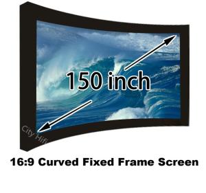 Perfect View Angle 3D Projection Screen 150 Inch Arc Fixed Frame Projector Screens 16:9