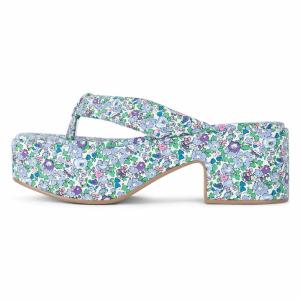Print Cloth Upper OEM Platform Wedge High Heels Platform Flip Flops