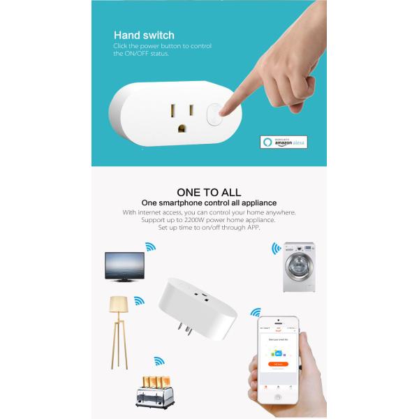 Mini Portable Wifi Smart Plug Remote Control Socket With Energy Monitoring