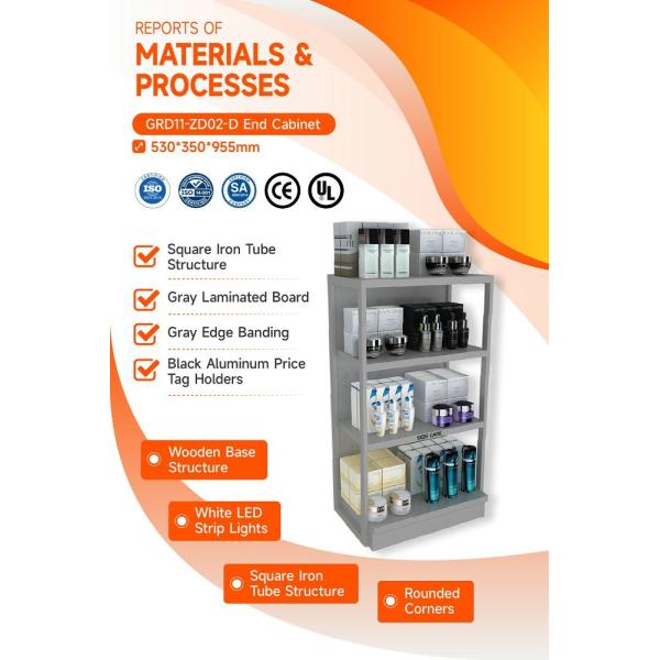 GDR11-ZD02-D Fashion Exhibition Display with LED Light Strips and Price Card Slot for Retail Stores