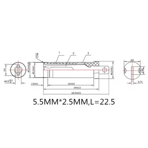 High Quality 5.5MMX2.5MM Male Plug DC Power Connector