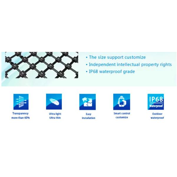 P40 P50 P55 P80 Facade Lighting Led Mesh Screen Rgb Flexible Led Curtain