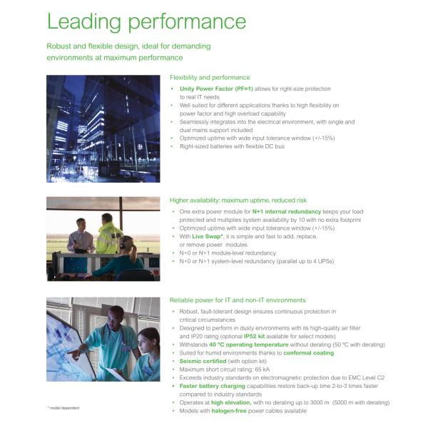 3 Phase APC Galaxy VS UPS 10kW 400V 1 Internal 7Ah Smart Modular Battery String Expandable