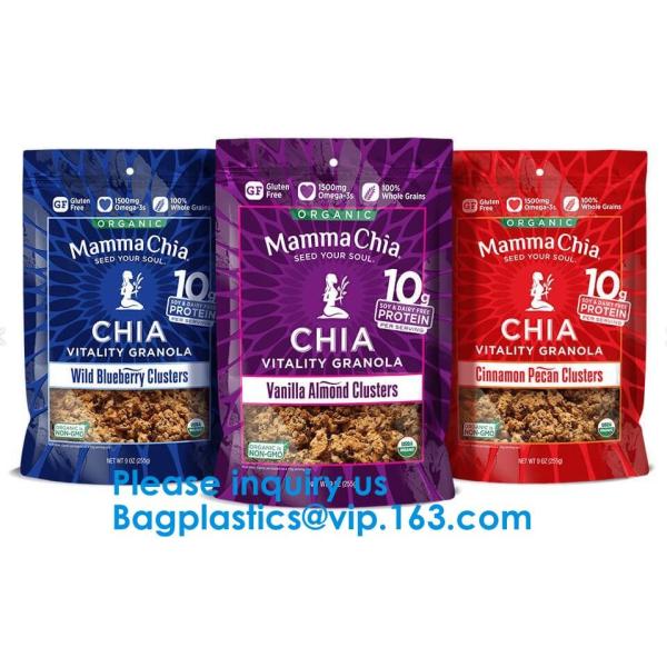 3kg/5kg Stand Up Flat Bottom/Box Bottom Zipper Whey Protein Powder Pouch Bag For Packaging Nutrition Powder