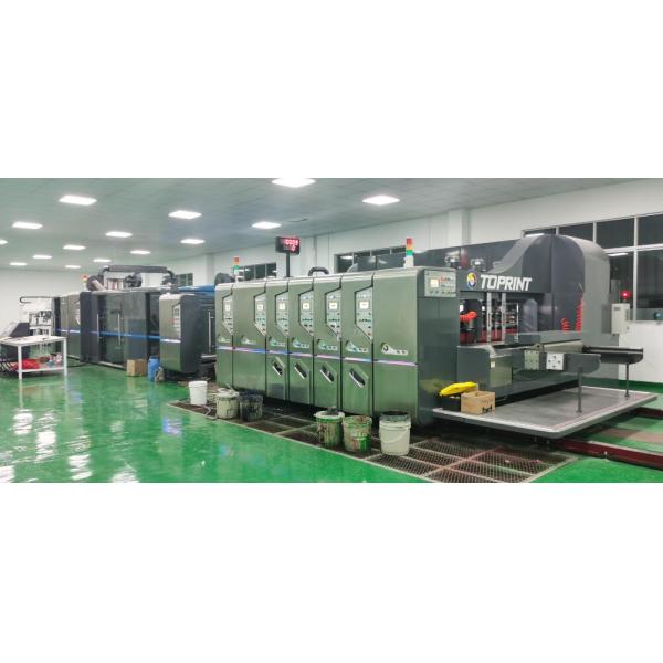 Full Automatic Carton Box Folder Gluer Machine 60mm With Vacuum Transfer Doctor Blade