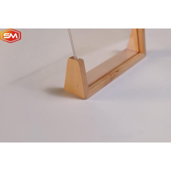 Crystal Mini Menu Stand Acrylic Photo Frame Sign Holder With Walnut Wood Base