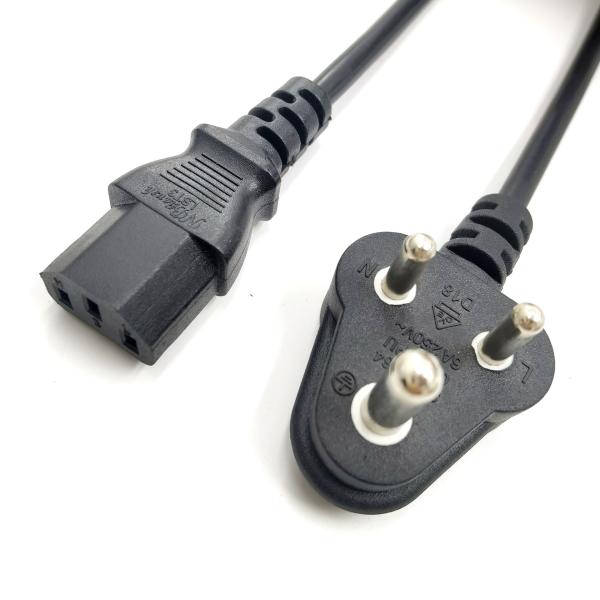 PVC RUBBER Conductor 16A 250V SABS South Africa Power Cord for Consumer Electronics