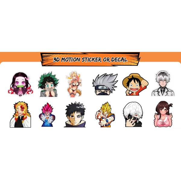 Wholesale Dragon Ball Design Waterproof 3D Anime Stickers Changing Flips Decals Lenticular Car Stickers Anime