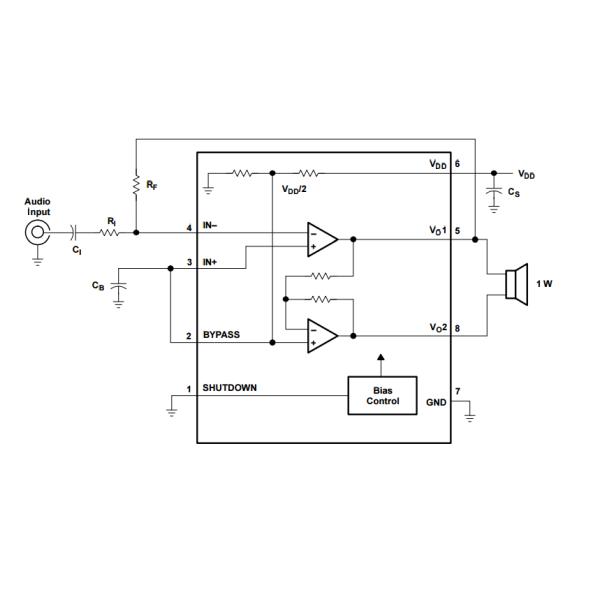 TPA4861DR 1-W MONO AUDIO POWER AMPLIFIER mini audio amplifier circuit