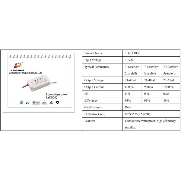 12v low-voltage LED power supplier 85x45x25mm dimension
